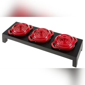 Staub Cherry Red Mini Cocotte Trio